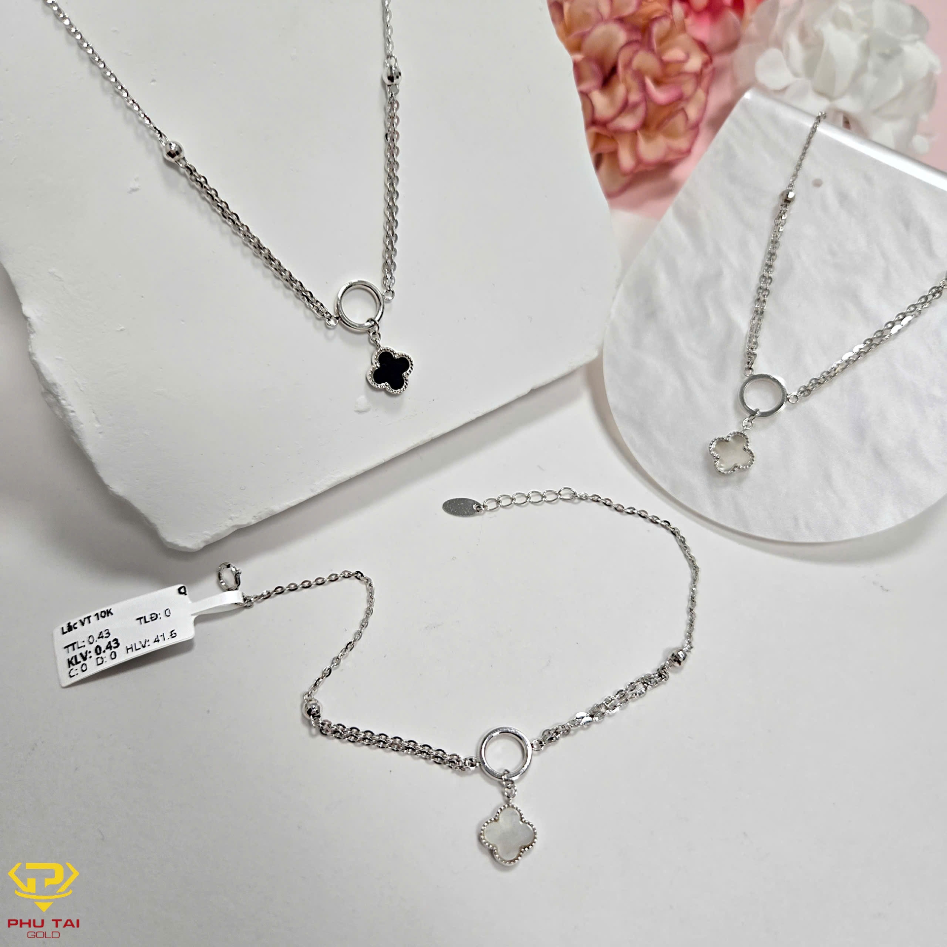 Set trang sức vàng trắng (mã set 5122)